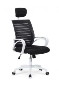 Scaun de birou ergonomic, tapitat cu stofa Socket Black / White