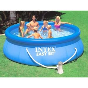 Piscina gonflabila circulara Family Intex Easy, 305 x 76 cm, pompa de filtrare si recirculare a apei inclusa, ideala pentru familie