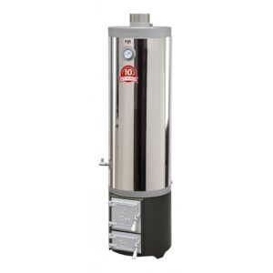 Ansamblu boiler pe lemn cu focar usa fonta FM, inox, 120 l